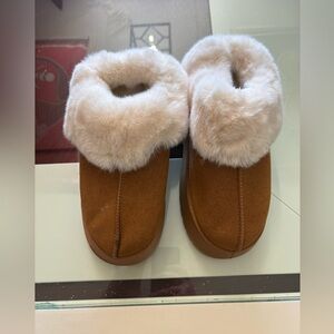 New Brown Faux‑Fur Winter Slippers • Cozy Warm Lining • Women’s US 12 (EU 30)